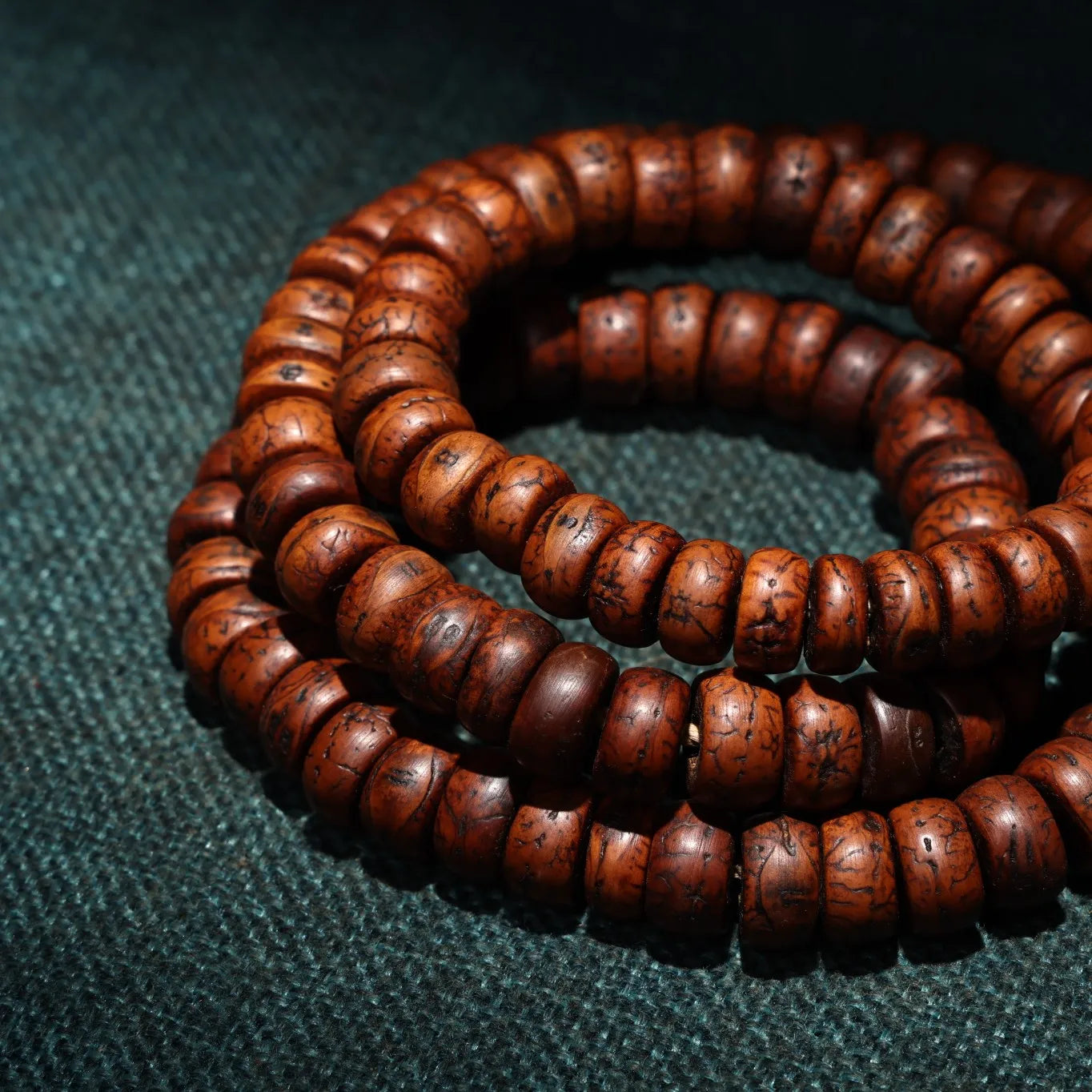 13"Tibetan Temple Collection Old Phoenix Eye Bodhi Beads 108 Buddha Beads Necklace Pendant Amulet Dharma Worship Hall Town house