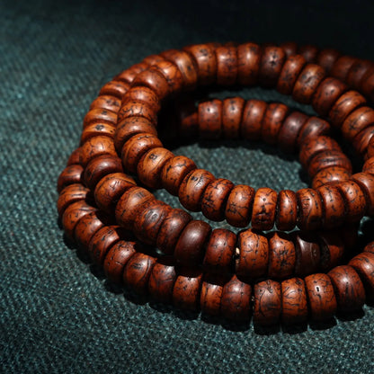 13"Tibetan Temple Collection Old Phoenix Eye Bodhi Beads 108 Buddha Beads Necklace Pendant Amulet Dharma Worship Hall Town house