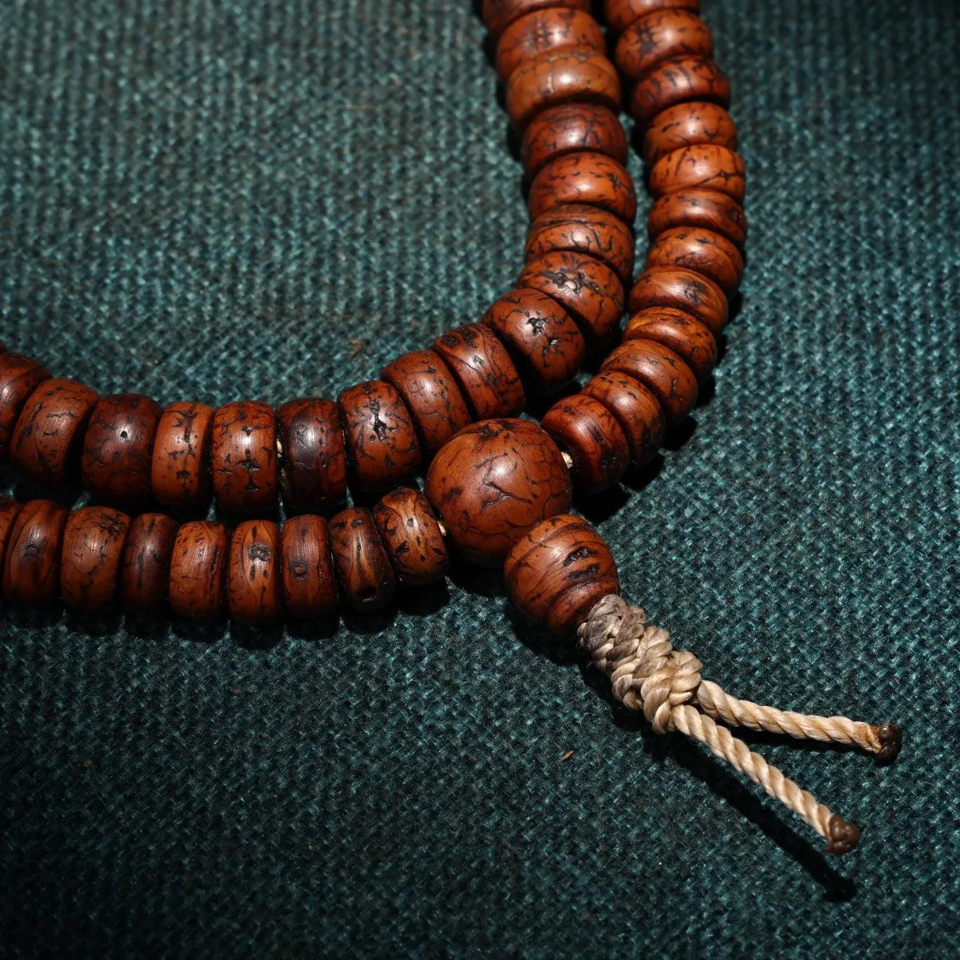 13"Tibetan Temple Collection Old Phoenix Eye Bodhi Beads 108 Buddha Beads Necklace Pendant Amulet Dharma Worship Hall Town house