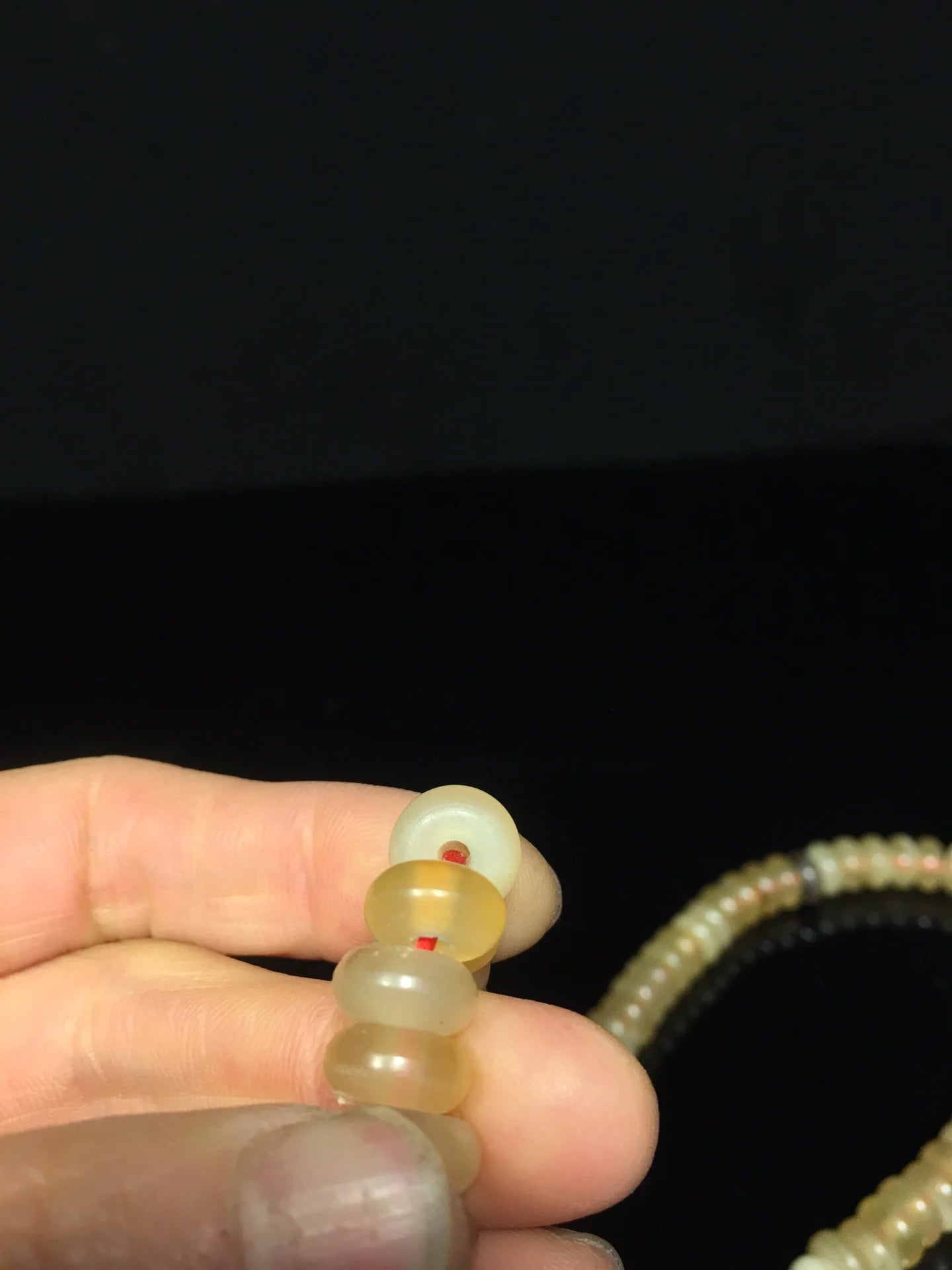 13"Tibetan Temple Collection Old Rhinoceros Horn Abacus Beads 108 Buddha Beads Necklace Pendant Amulet Town house Exorcism