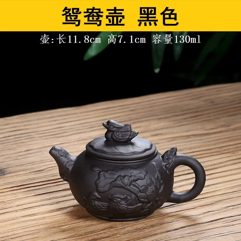 130CC Yixing Purple Clay Teapot Chinese Kettle Handmade Kung Fu Zisha Tea Set Puer Teaware