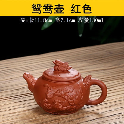 130CC Yixing Purple Clay Teapot Chinese Kettle Handmade Kung Fu Zisha Tea Set Puer Teaware