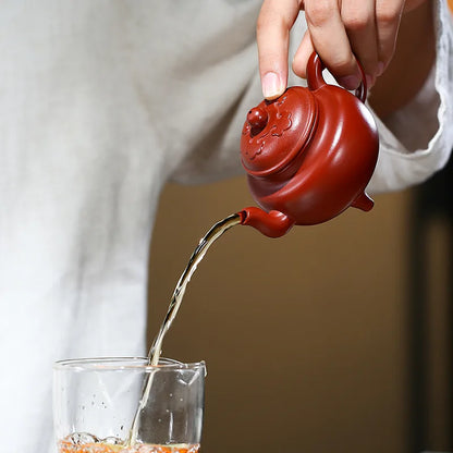 130c hand-pulled mini two-cup kung fu small teapot horizontal pot Chaozhou Zhu mud water  sealed well tea pot Yixing purple clay