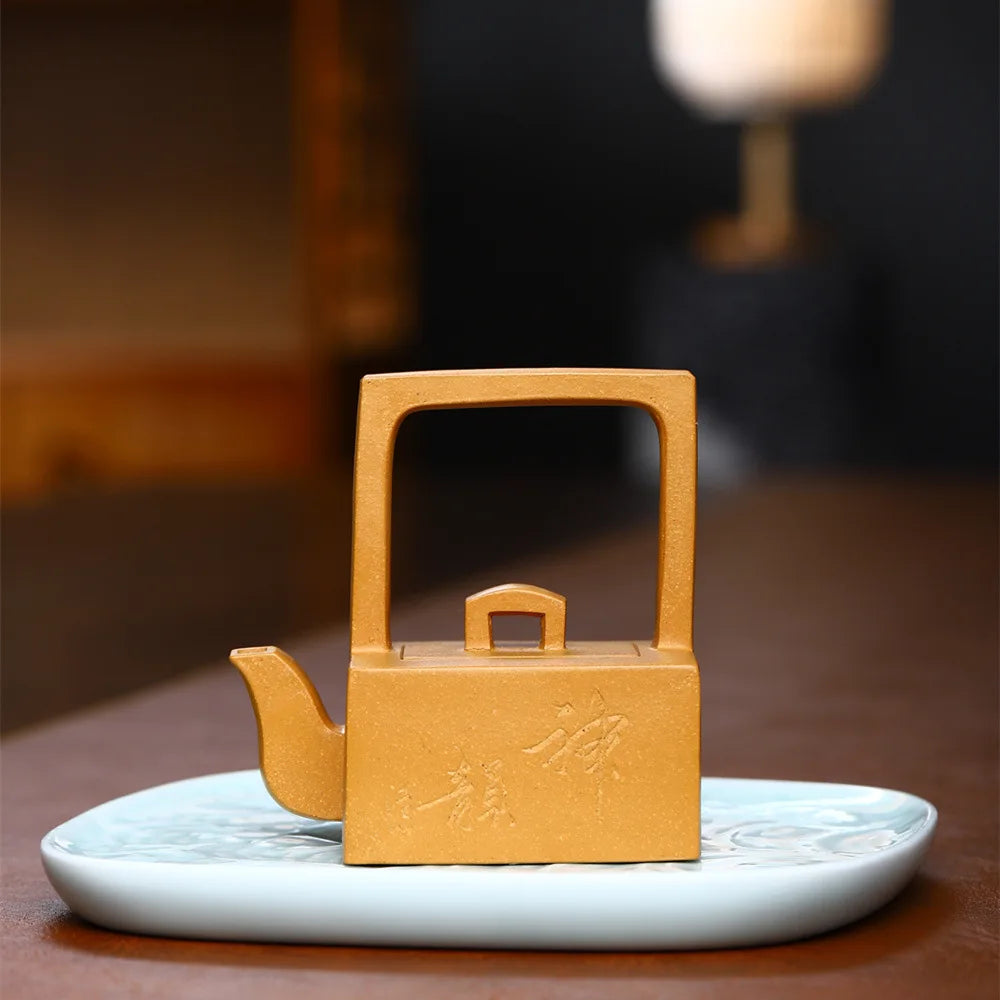 130cc  Authentic Yixing Purple Clay Teapots Famous Handmade Tea Pot Raw Ore Bean Sand Kettle Chinese Zisha Tea Set Teaware