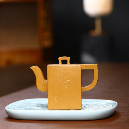 130cc  Authentic Yixing Purple Clay Teapots Famous Handmade Tea Pot Raw Ore Bean Sand Kettle Chinese Zisha Tea Set Teaware