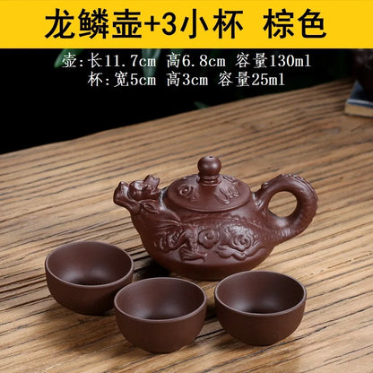 130cc Authentic yixing teapot dragon tea pot capacity purple clay tea set kettle kung fu teapot