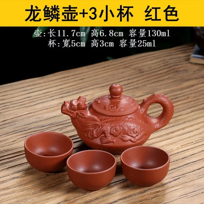 130cc Authentic yixing teapot dragon tea pot capacity purple clay tea set kettle kung fu teapot