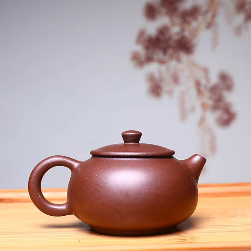 130cc Kung Fu Zisha Hand playing Teapot Yixing Purple Clay Mini Pot Small Capacity Kettle Pure  Teaware