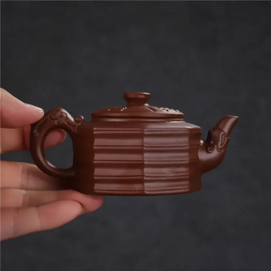130cc Yixing Handmade Yixing clay teapot Mine Small Coal Kiln Zhu Clay Six Party Happy Kung Fu Tea Set Chinese Teapot
