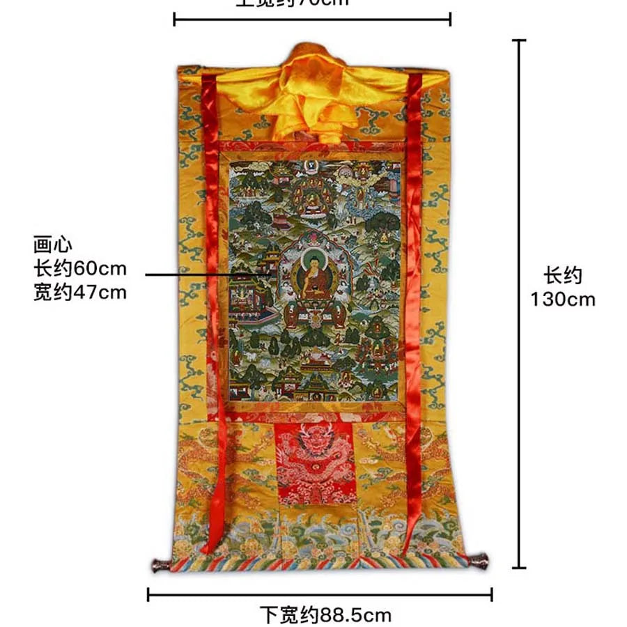 130cm large Wholesale Buddhist supplies HOME Temple WALL High grade decorative Mandala Sakyamuni BuddhaThang-ga Thangka painting