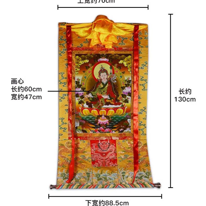 130cm large Wholesale Buddhist supplies HOME Temple WALL High grade decorative silk Guru Padmasambhava Thang-ga Thangka painting