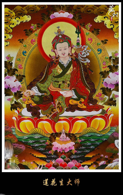 130cm large Wholesale Buddhist supplies HOME Temple WALL High grade decorative silk Guru Padmasambhava Thang-ga Thangka painting