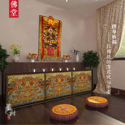 130cm large Wholesale Buddhist supplies HOME Temple WALL High grade decorative silk Guru Padmasambhava Thang-ga Thangka painting