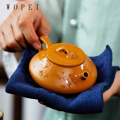 130ml Authentic Yixing Purple Clay Teapot Master Handmade Stone Scoop Tea Pot Raw Ore Duan Mud Kettle Chinese Zisha Tea Set
