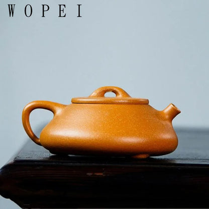 130ml Authentic Yixing Purple Clay Teapot Master Handmade Stone Scoop Tea Pot Raw Ore Duan Mud Kettle Chinese Zisha Tea Set