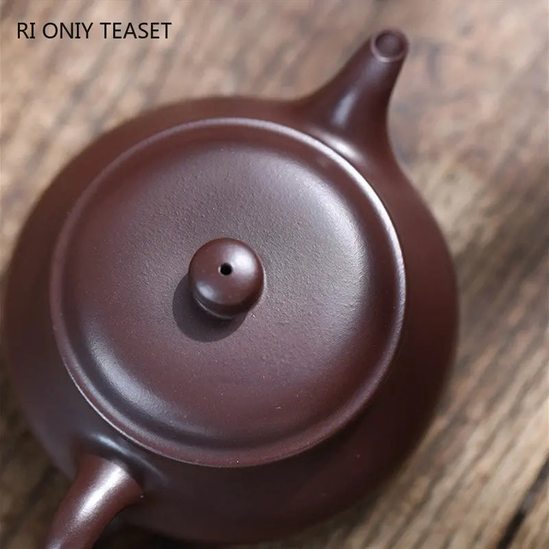 130ml Chinese Yixing Authentic Purple Clay Teapots Famous Handmade Large Caliber Tea Pot Beauty Kettle Raw Ore Zisha Tea Set