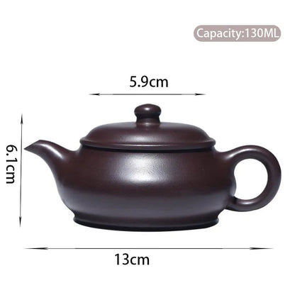 130ml Chinese Yixing Authentic Purple Clay Teapots Famous Handmade Large Caliber Tea Pot Beauty Kettle Raw Ore Zisha Tea Set