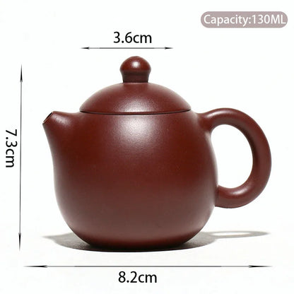 130ml Chinese Yixing Famous Purple Clay Teapots Handmade Dragon Egg Tea Pot Raw Ore Purple Zhu Mud Kettle Zisha Tea Set Teaware