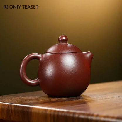 130ml Chinese Yixing Famous Purple Clay Teapots Handmade Dragon Egg Tea Pot Raw Ore Purple Zhu Mud Kettle Zisha Tea Set Teaware