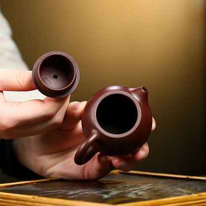 130ml Chinese Yixing Famous Purple Clay Teapots Handmade Dragon Egg Tea Pot Raw Ore Purple Zhu Mud Kettle Zisha Tea Set Teaware