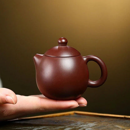 130ml Chinese Yixing Famous Purple Clay Teapots Handmade Dragon Egg Tea Pot Raw Ore Purple Zhu Mud Kettle Zisha Tea Set Teaware