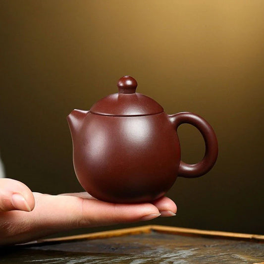 130ml Chinese Yixing Famous Purple Clay Teapots Handmade Dragon Egg Tea Pot Raw Ore Purple Zhu Mud Kettle Zisha Tea Set Teaware