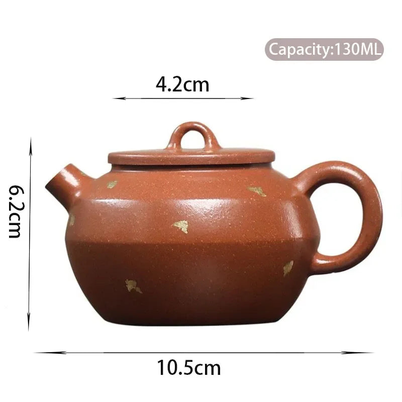 130ml Chinese Yixing Famous Purple Clay Teapots Household Beauty Kettle Handmade Tea Pot Raw Ore Zisha Tea Set Accessories