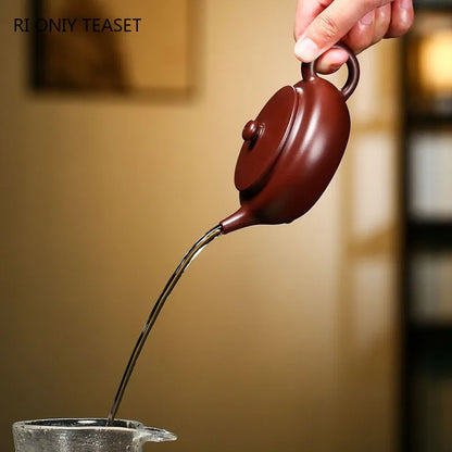 130ml Chinese Yixing Famous Purple Clay Teapots Raw Ore Zhu Mud Handmade Tea Pot Kettle Authentic Zisha Tea Set Accessories