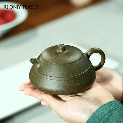 130ml Chinese Yixing High-end Purple Clay Teapot Ball Hole Filter Famous Handmade Raw Ore Green Mud Tea Pot Kettle Zisha Tea Set