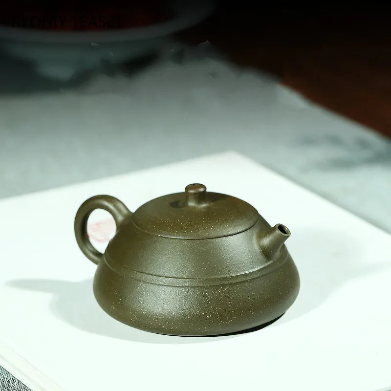 130ml Chinese Yixing High-end Purple Clay Teapot Ball Hole Filter Famous Handmade Raw Ore Green Mud Tea Pot Kettle Zisha Tea Set