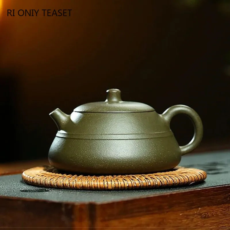 130ml Chinese Yixing High-end Purple Clay Teapot Ball Hole Filter Famous Handmade Raw Ore Green Mud Tea Pot Kettle Zisha Tea Set