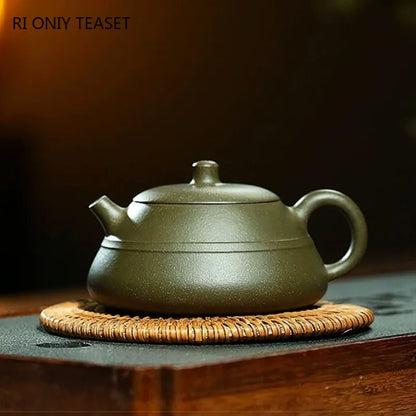 130ml Chinese Yixing High-end Purple Clay Teapot Ball Hole Filter Famous Handmade Raw Ore Green Mud Tea Pot Kettle Zisha Tea Set