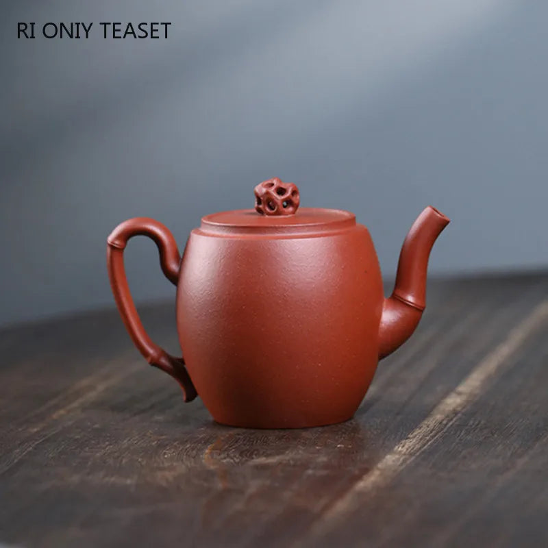 130ml Chinese Yixing High-end Purple Clay Teapots Beauty Kettle Famous Handmade Bamboo Joint Shape Tea Pot Raw Ore Zisha Tea Set