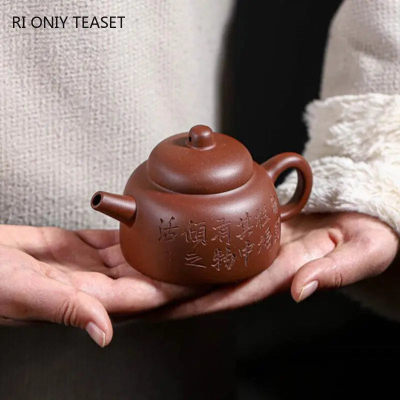 130ml Chinese Yixing High-end Purple Clay Teapots Famous Artists Handmade Tea Pot Raw Ore Beauty Kettle Zisha Tea Set Collection