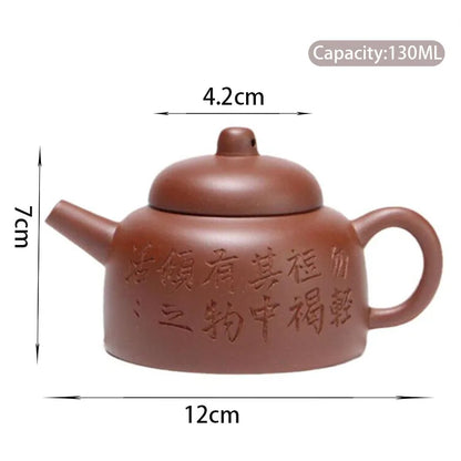130ml Chinese Yixing High-end Purple Clay Teapots Famous Artists Handmade Tea Pot Raw Ore Beauty Kettle Zisha Tea Set Collection