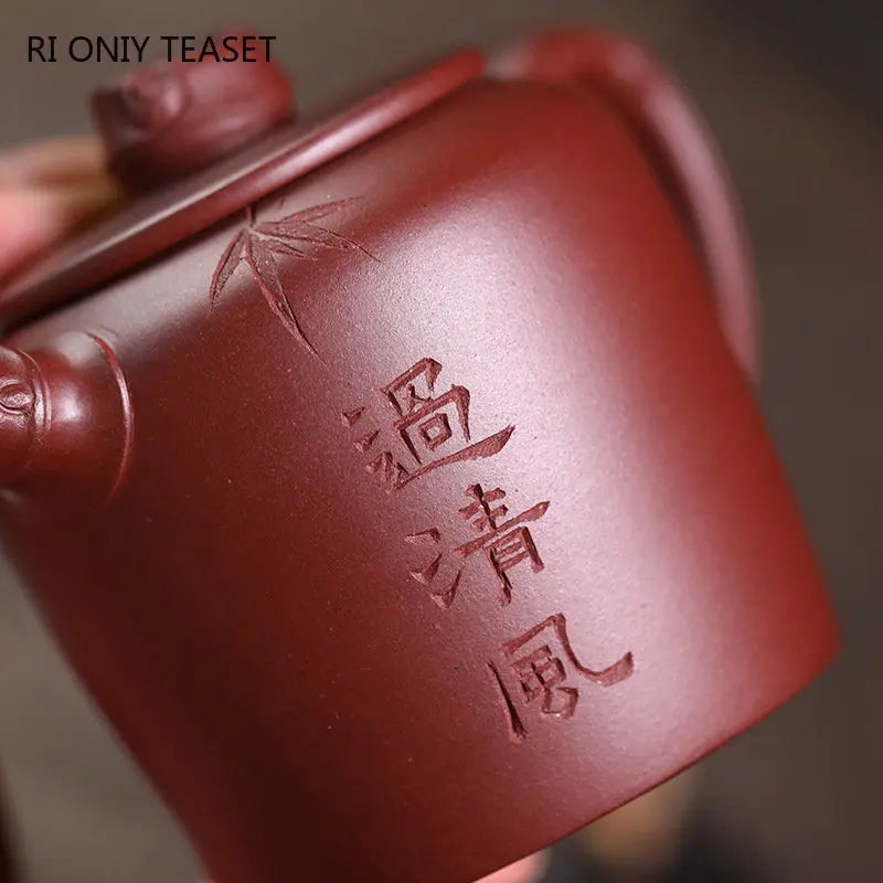 130ml Chinese Yixing High-end Purple Clay Teapots Famous Handmade Bamboo Leaves Tea Pot Kettle Zisha Tea Set Collection Gifts