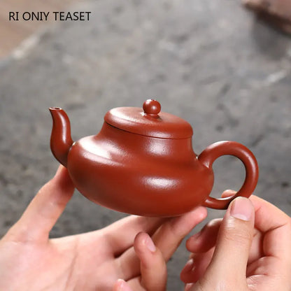 130ml Chinese Yixing High-end Purple Clay Teapots Famous Handmade Tea Pot Raw Ore Zhu Mud Beauty Kettle Zisha Tea Set Collection