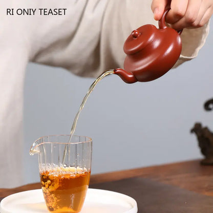130ml Chinese Yixing High-end Purple Clay Teapots Famous Handmade Tea Pot Raw Ore Zhu Mud Beauty Kettle Zisha Tea Set Collection