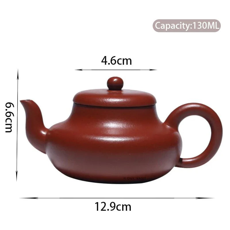 130ml Chinese Yixing High-end Purple Clay Teapots Famous Handmade Tea Pot Raw Ore Zhu Mud Beauty Kettle Zisha Tea Set Collection