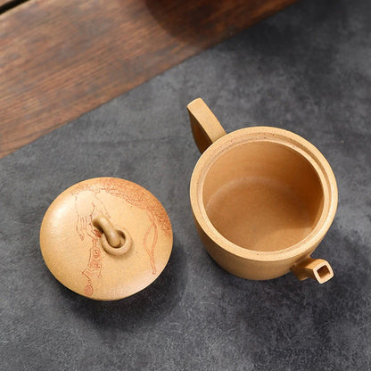 130ml Chinese Yixing High-end Purple Clay Teapots Handmade Large Caliber Tea Pot Raw Ore Section Mud Kettle Zisha Tea Set