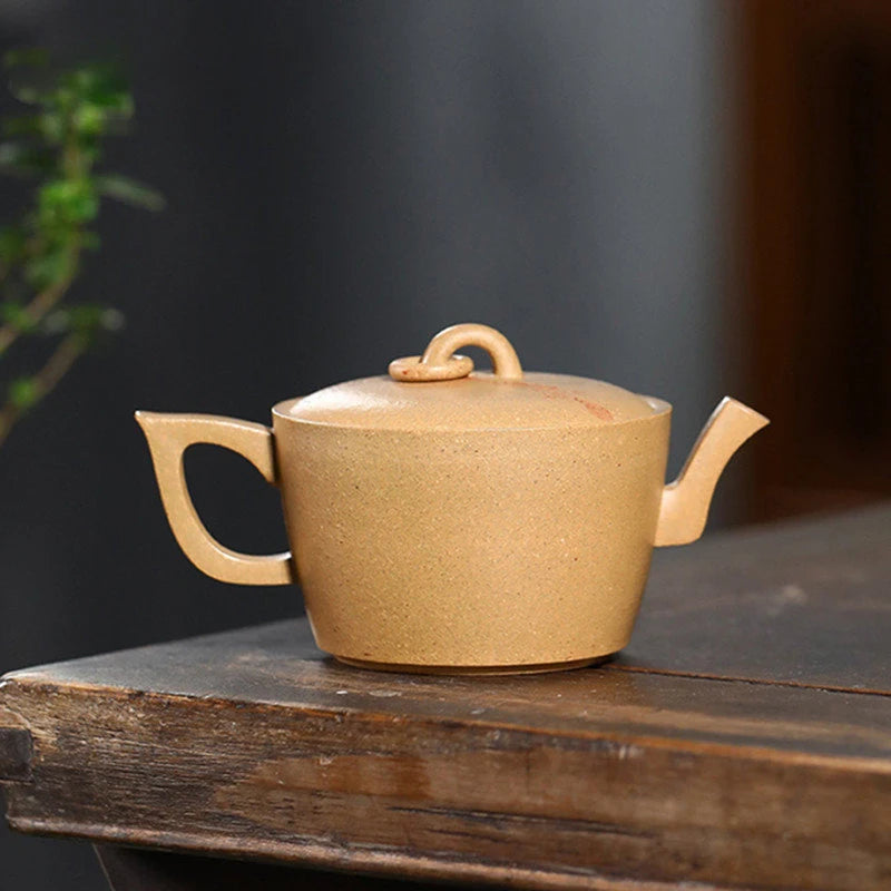 130ml Chinese Yixing High-end Purple Clay Teapots Handmade Large Caliber Tea Pot Raw Ore Section Mud Kettle Zisha Tea Set
