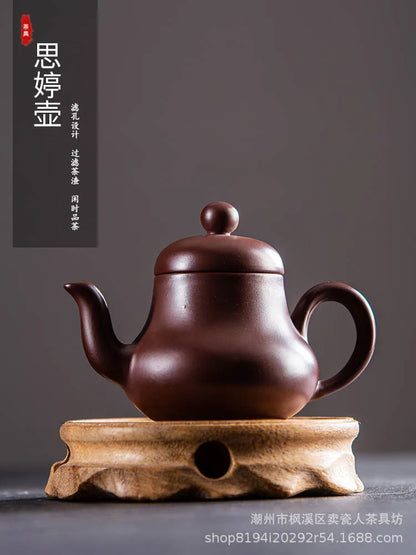 130ml Chinese Yixing Purple Clay Tea Pot Handmade Section Mud Beauty Kettle Custom Filter Zisha Teapot Tradition Tea Accessories