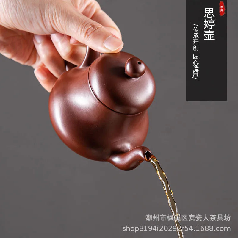 130ml Chinese Yixing Purple Clay Tea Pot Handmade Section Mud Beauty Kettle Custom Filter Zisha Teapot Tradition Tea Accessories
