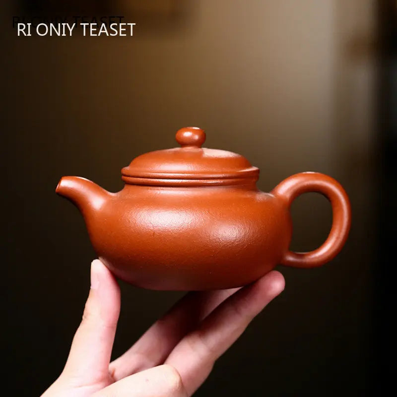 130ml Chinese Yixing Purple Clay Teapot Master Handmade Tea Pot Raw Ore Fish Seed Red Mud Beauty Kettle Authentic Zisha Tea Set