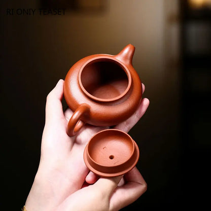 130ml Chinese Yixing Purple Clay Teapot Master Handmade Tea Pot Raw Ore Fish Seed Red Mud Beauty Kettle Authentic Zisha Tea Set