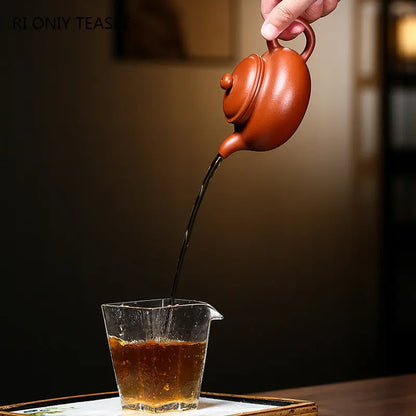 130ml Chinese Yixing Purple Clay Teapot Master Handmade Tea Pot Raw Ore Fish Seed Red Mud Beauty Kettle Authentic Zisha Tea Set