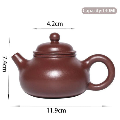 130ml Chinese Yixing Purple Clay Teapots Authentic Handmade Tea Pot Raw Ore Beauty Kettle Famous Zisha Tea Set Teaware Gift