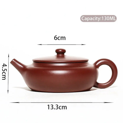 130ml Chinese Yixing Purple Clay Teapots Famous Artists Handmade Raw Ore Purple Zhu Mud Tea Pot Kettle Authentic Zisha Tea Set