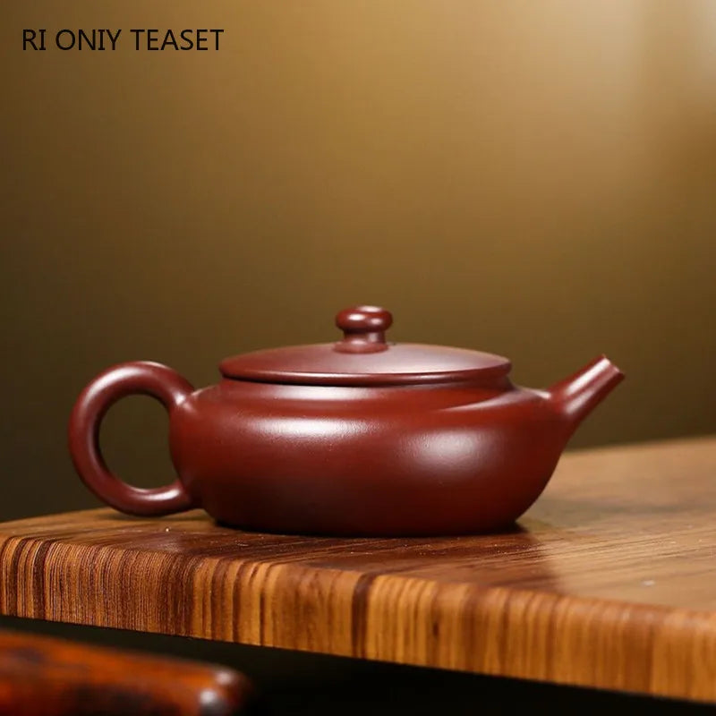 130ml Chinese Yixing Purple Clay Teapots Famous Artists Handmade Raw Ore Purple Zhu Mud Tea Pot Kettle Authentic Zisha Tea Set