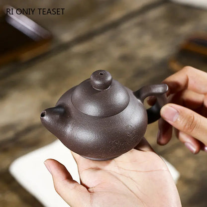 130ml Chinese Yixing Purple Clay Teapots Famous Artists High-end Handmade Tea Pot Raw Ore Beauty Kettle Zisha Tea Set Collection